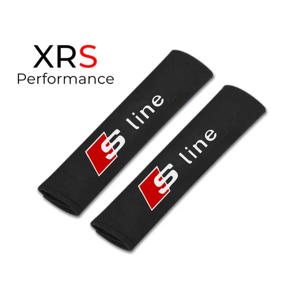 Audi S-Line Seat Belt Covers Pad Protectors x 2