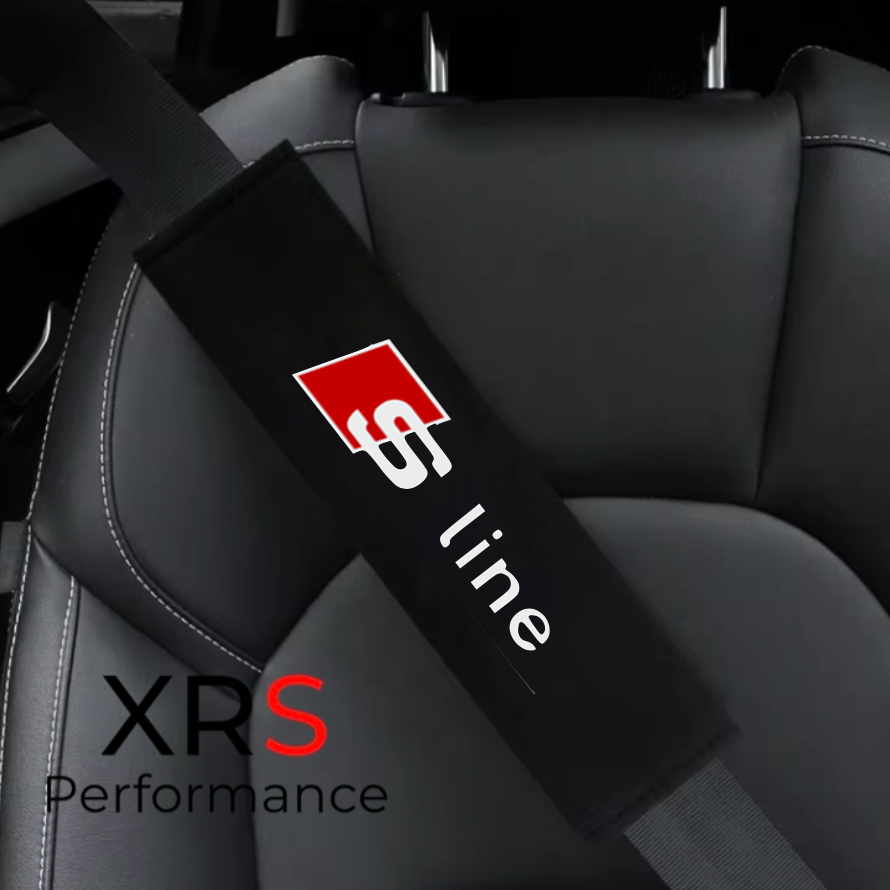 Audi S-Line Seat Belt Covers Pad Protectors x 2