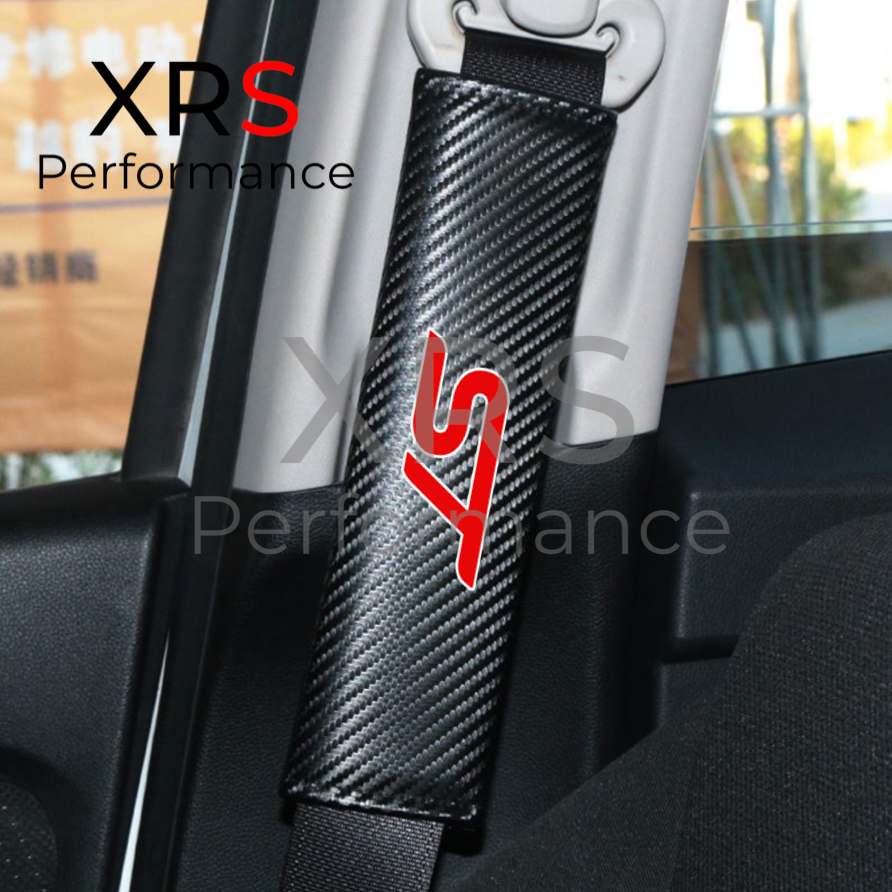 Ford ST Seat Belt Covers Pad Protectors - Carbon x 2