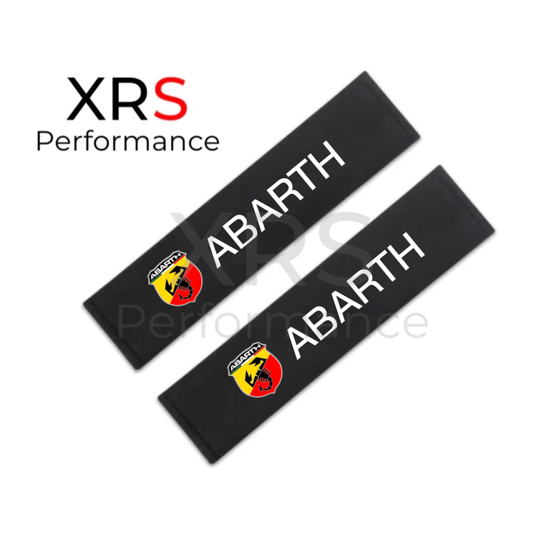 Fiat Abarth Seat Belt Covers Pad Protectors x 2