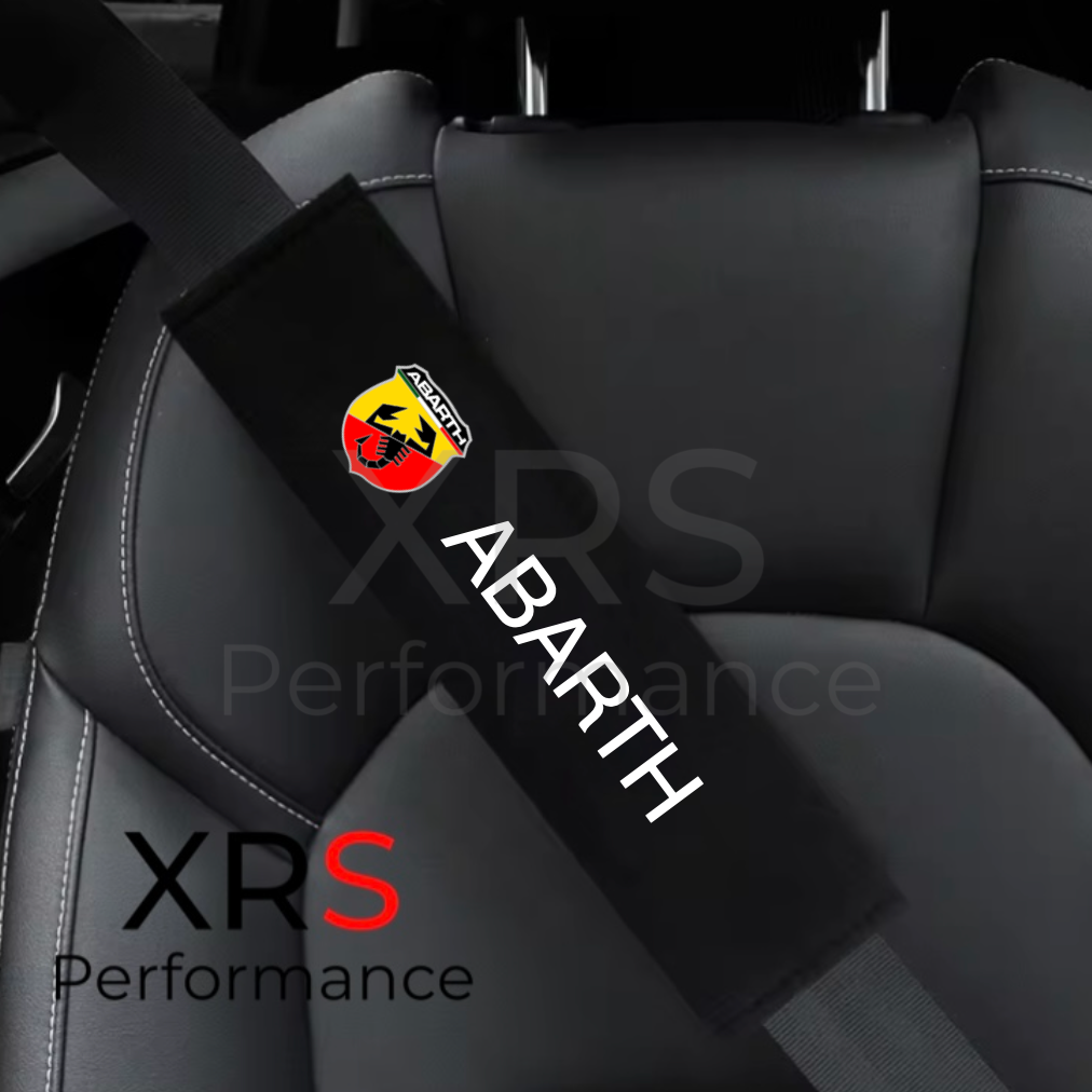 Fiat Abarth Seat Belt Covers Pad Protectors x 2