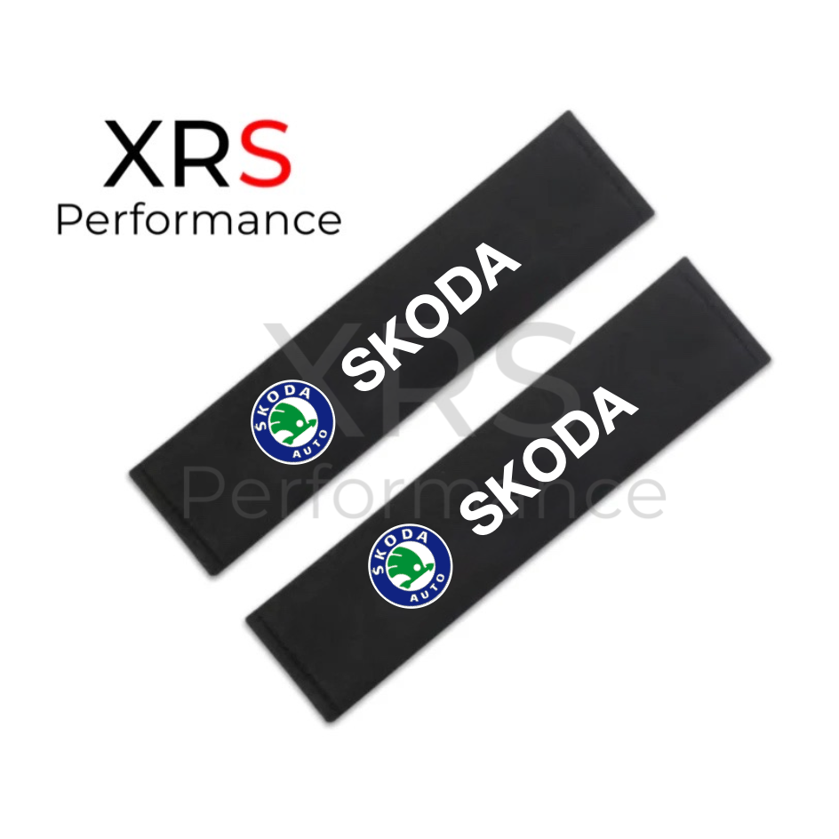 Skoda Seat Belt Covers Pad Protectors x 2