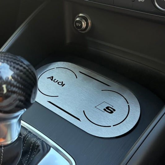 AUDI A3 S3 8V MK3 STAINLESS STEEL CUPHOLDER COVER