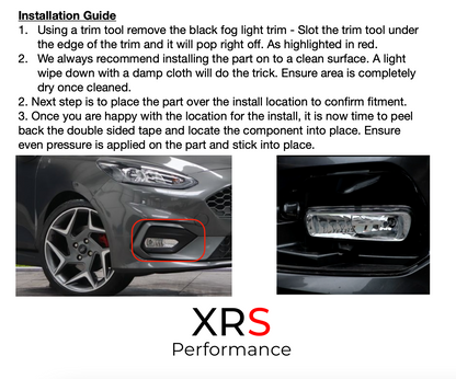 FORD FIESTA MK8 ST & ST LINE TRANSPARENT COLOUR FOG LIGHT COVER PROTECTORS