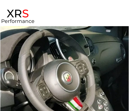 FIAT 500 595 695 ABARTH CARBON FIBRE STEERING WHEEL CHIN INSERT - ITALY FLAG