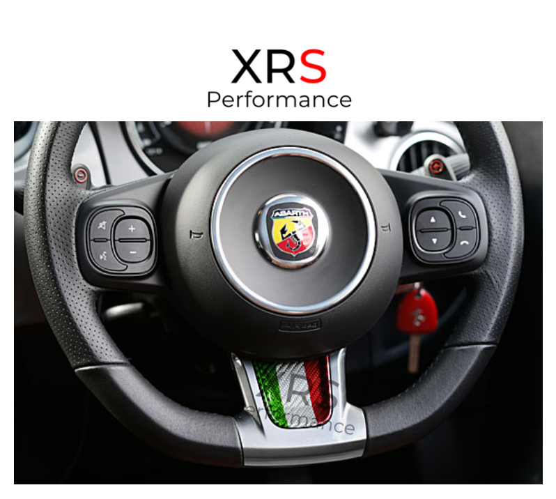 FIAT 500 595 695 ABARTH CARBON FIBRE STEERING WHEEL CHIN INSERT - ITALY FLAG