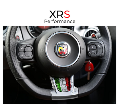 FIAT 500 595 695 ABARTH CARBON FIBRE STEERING WHEEL CHIN INSERT - ITALY FLAG