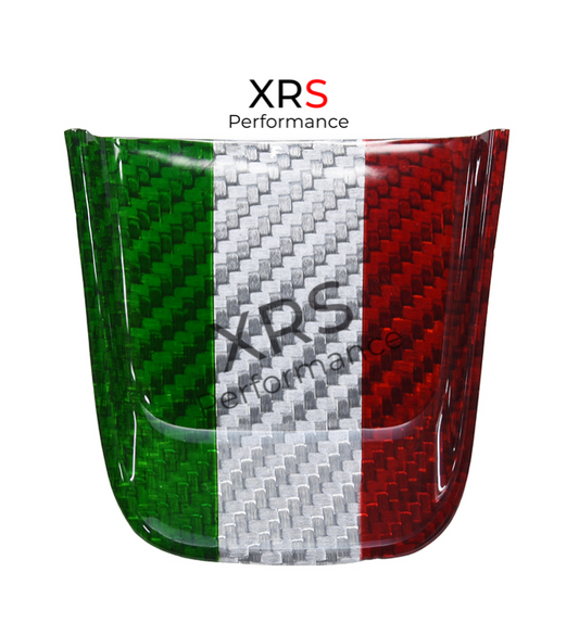 FIAT 500 595 695 ABARTH CARBON FIBRE STEERING WHEEL CHIN INSERT - ITALY FLAG
