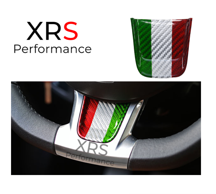 FIAT 500 595 695 ABARTH CARBON FIBRE STEERING WHEEL CHIN INSERT - ITALY FLAG