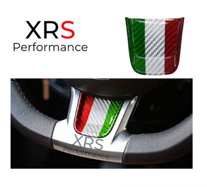 FIAT 500 595 695 ABARTH CARBON FIBRE STEERING WHEEL CHIN INSERT - ITALY FLAG