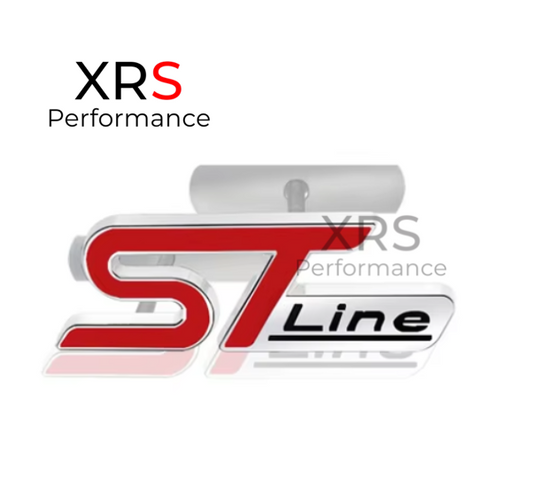 Gloss Ford ST Line Grille Badge Red/Silver