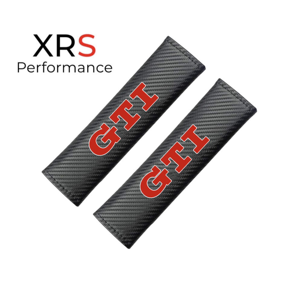 VW GTI Seat Belt Covers Pad Protectors - Carbon x 2