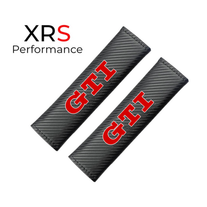 VW GTI Seat Belt Covers Pad Protectors - Carbon x 2