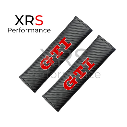 VW GTI Seat Belt Covers Pad Protectors - Carbon x 2