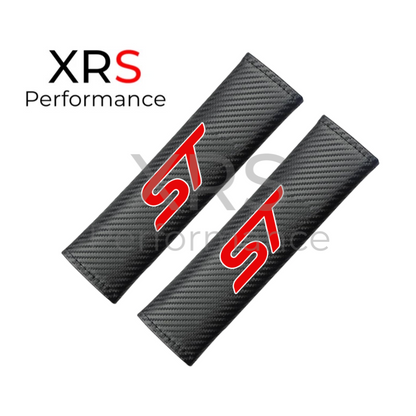 Ford ST Seat Belt Covers Pad Protectors - Carbon x 2