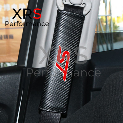 Ford ST Seat Belt Covers Pad Protectors - Carbon x 2
