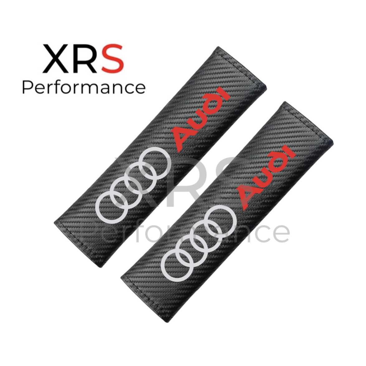 Audi Seat Belt Covers Pad Protectors - Carbon x 2