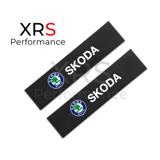 Skoda Seat Belt Covers Pad Protectors x 2