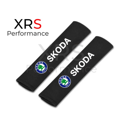 Skoda Seat Belt Covers Pad Protectors x 2